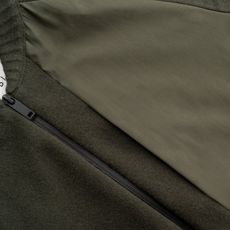 HYBRID KNIT BOMBER / MILITARY GREEN