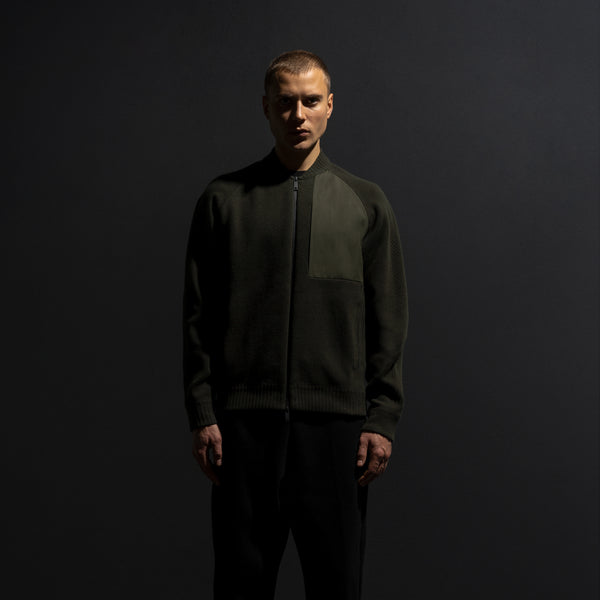 HYBRID KNIT BOMBER / MILITARY GREEN