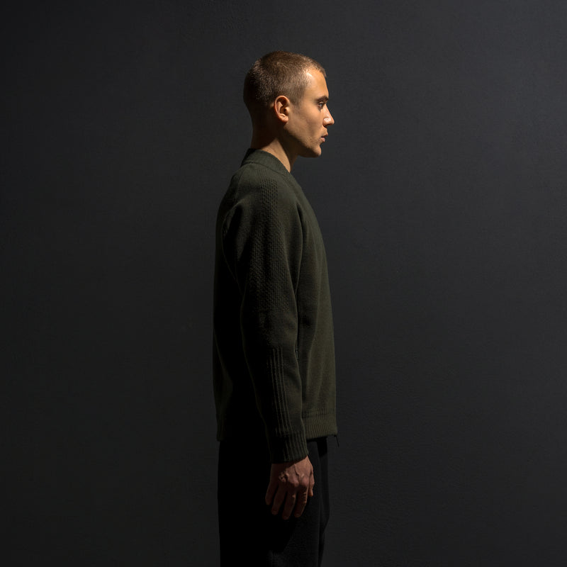 HYBRID KNIT BOMBER / MILITARY GREEN