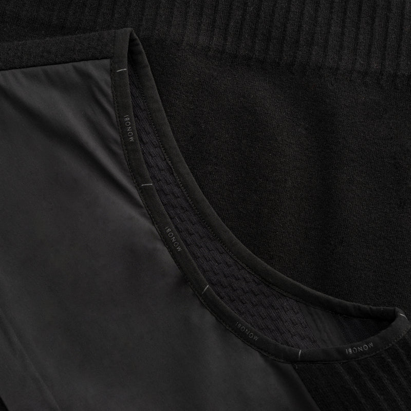 HYBRID KNIT VEST / BLACK