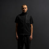 HYBRID KNIT VEST / BLACK