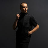 HYBRID KNIT VEST / BLACK
