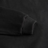 Sleeve detail of superior wool loungewear hoodie color black