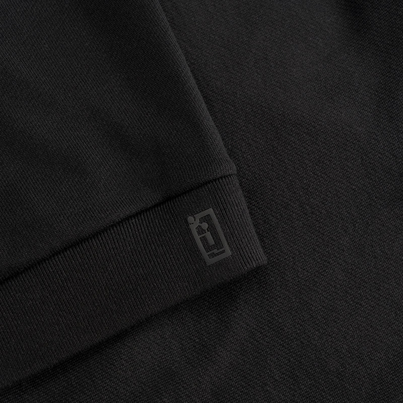 NFC tag detail of superior wool loungewear hoodie color black