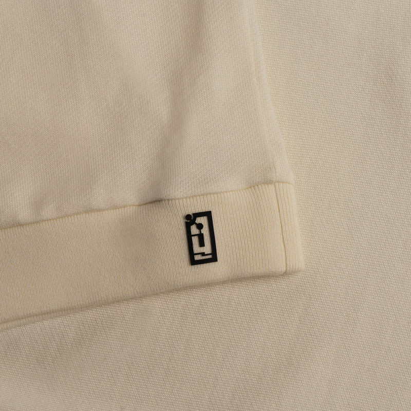 NFC tag detail of Superior Wool Loungewear Hoodie color naturale