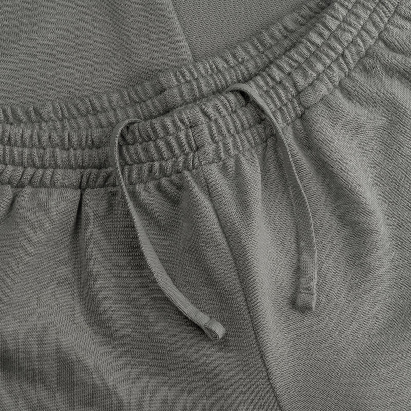 Adjustable elastic waist and knitted tape details of superior wool loungewear joggers color grey