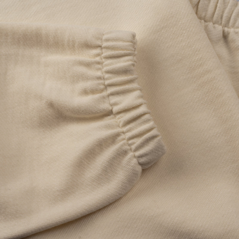 Elastic cuff detail of Superior wool loungewear joggers color naturale