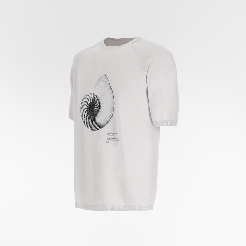MARIS INTARSIA WHOLEGARMENT TSHIRT / NAUTILUS