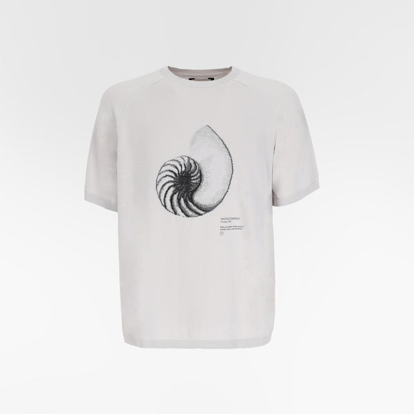 MARIS INTARSIA WHOLEGARMENT TSHIRT / NAUTILUS