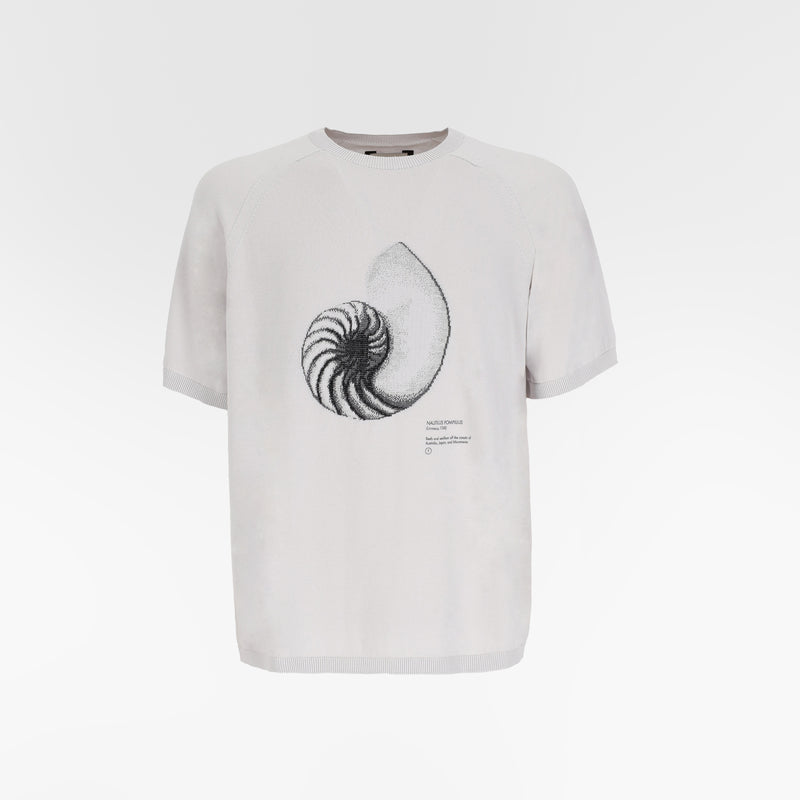 MARIS INTARSIA WHOLEGARMENT TSHIRT / NAUTILUS